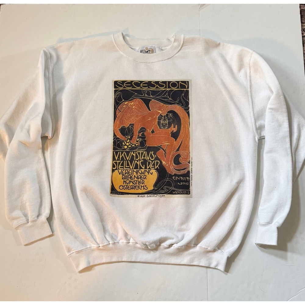 Immersive Klimt Revolution White Sweatshirt Vienna Secession Art Nouveau